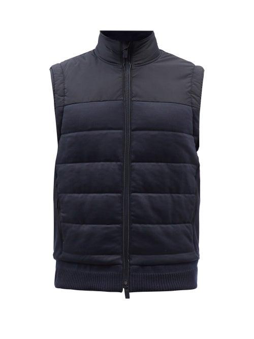 Ermenegildo Zegna - High-neck Quilted Merino-wool Gilet - Mens - Navy