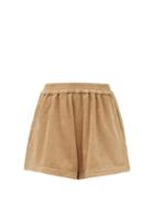 Matchesfashion.com Terry - Estate High-rise Terry-cotton Shorts - Womens - Tan