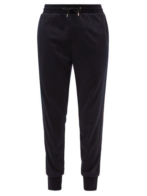 Paul Smith - Artist-stripe Wool-jersey Track Pants - Mens - Navy