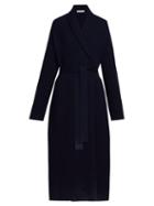 Matchesfashion.com The Row - Hera Belted Wool Blend Cardigan - Womens - Navy