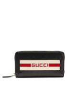 Matchesfashion.com Gucci - Logo Stripe Jacquard Leather Wallet - Mens - Black Multi
