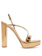 Matchesfashion.com Gianvito Rossi - Kimberly 85 Metallic Leather Platform Sandals - Womens - Gold