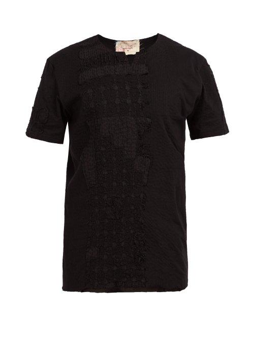 Matchesfashion.com By Walid - Xavier Embroidered Cotton T Shirt - Mens - Black