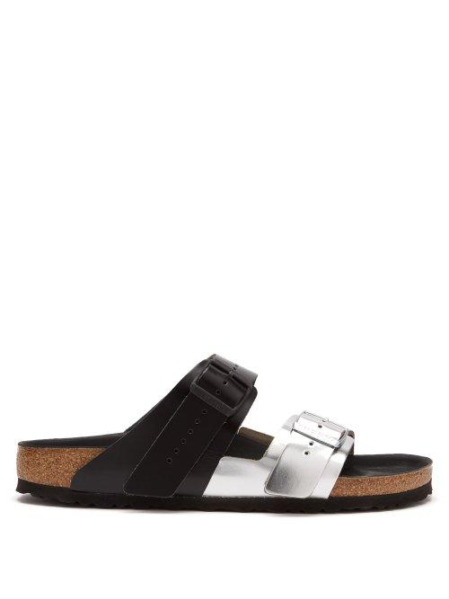 Matchesfashion.com Rick Owens - X Birkenstock Arizona Leather Sandals - Mens - Black Silver