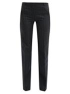 Matchesfashion.com Pallas X Claire Thomson-jonville - Fulham Chalk Striped Wool Straight Leg Trousers - Womens - Grey Multi