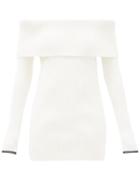 Matchesfashion.com Proenza Schouler - Off-the-shoulder Ribbed Sweater - Womens - White