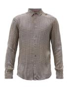 Matchesfashion.com Barena Venezia - Coppi Geometric-print Shirt - Mens - Navy