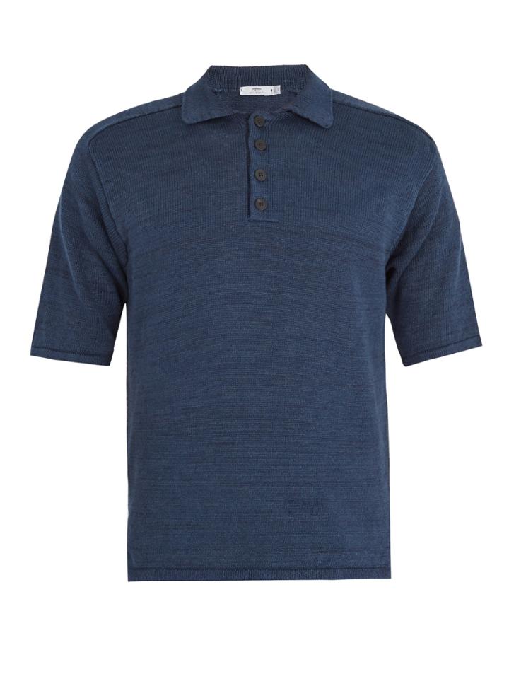 Inis Meáin Point-collar Linen Polo Shirt