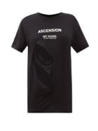 Matchesfashion.com Art School - Logo-print Slashed Cotton-jersey T-shirt - Womens - Black White