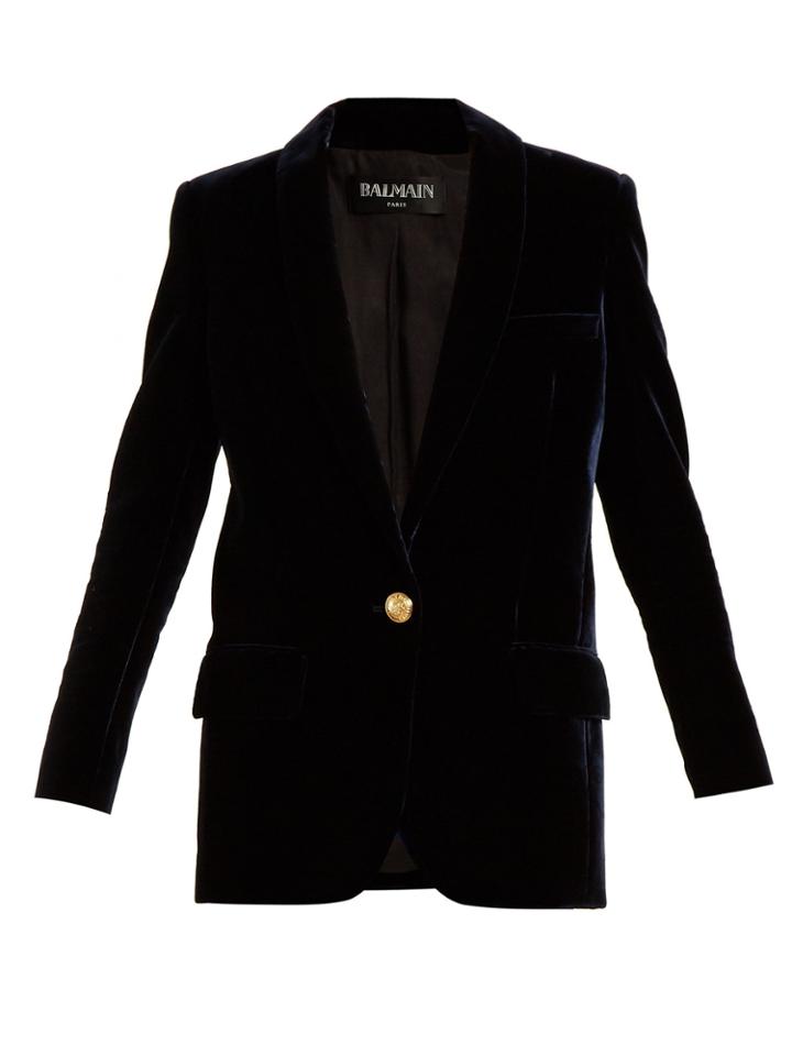 Balmain Single-breasted Velvet Blazer