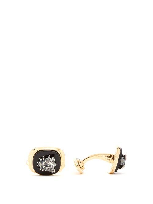 Matchesfashion.com Gucci - Le March Des Merveilles Bee Cufflinks - Mens - Gold