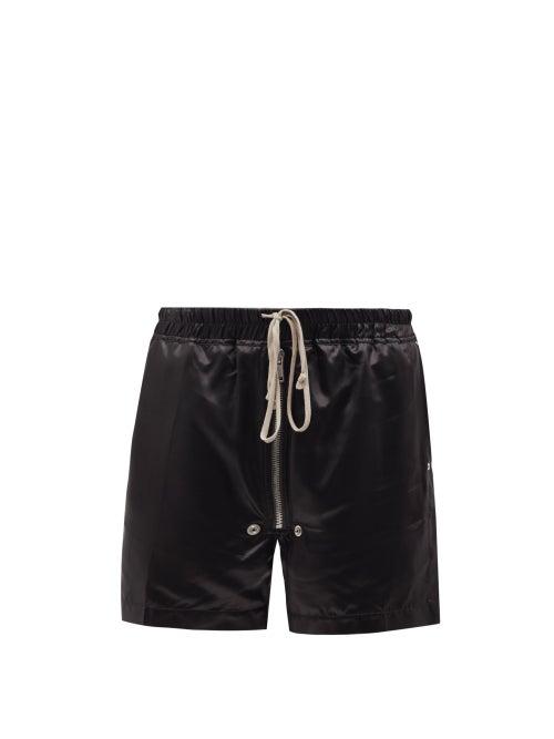 Rick Owens - Bela Drawstring-waist Satin Boxing Shorts - Mens - Black