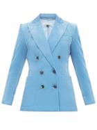 Matchesfashion.com Bella Freud - Bianca Double Breasted Cotton Corduroy Blazer - Womens - Blue