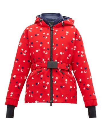 Matchesfashion.com Moncler Grenoble - Star And Moon Embroidered Ski Jacket - Womens - Red
