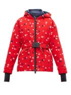 Matchesfashion.com Moncler Grenoble - Star And Moon Embroidered Ski Jacket - Womens - Red