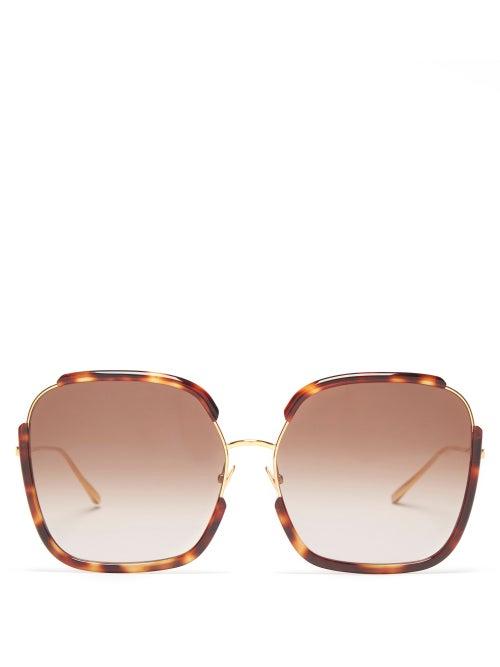 Ladies Accessories Linda Farrow - Natalia Square Tortoiseshell-acetate Sunglasses - Womens - Tortoiseshell