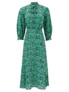 Matchesfashion.com Cefinn - Daria Shattered Glass-print Crepe De Chine Dress - Womens - Green Multi