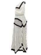 Matchesfashion.com Altuzarra - Petrel One-shoulder Polka-dot Silk-satin Dress - Womens - White Black
