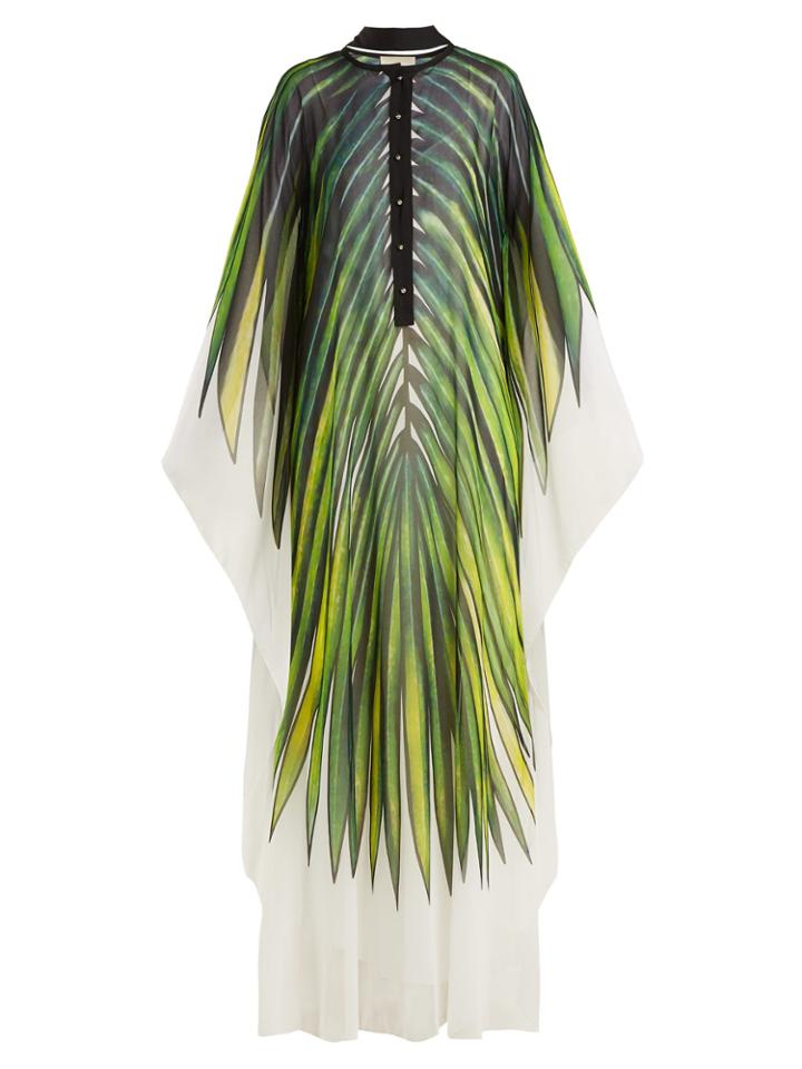 Elie Saab Palm-print Crepe Kaftan