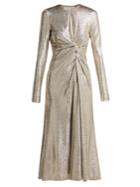 Galvan Pinwheel Textured Lurex Twist-front Dress