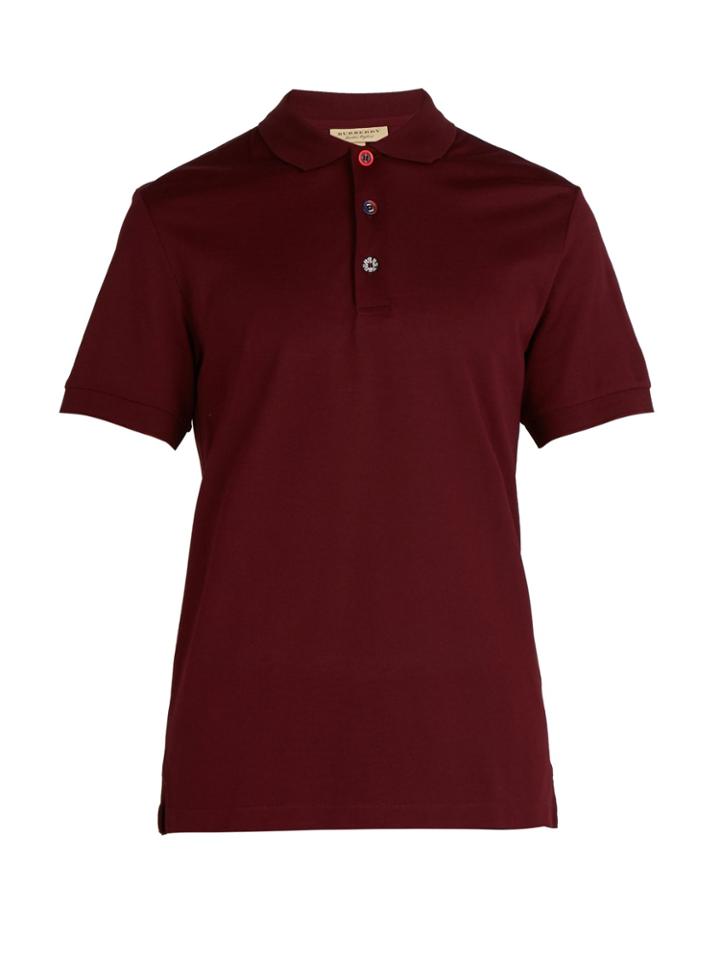 Burberry Painted-button Oxford Cotton-piqu Polo Shirt