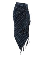 Matchesfashion.com Just Bee Queen - Tulum Wrap-effect Cotton Skirt - Womens - Navy
