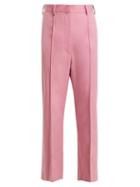 Matchesfashion.com Mm6 Maison Margiela - Crepe Trousers - Womens - Pink