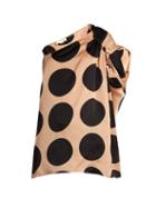 Stella Mccartney Asymmetric Polka-dot Print Silk Top