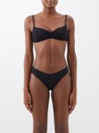 Boteh - Stella Ruched-front Bikini Top - Womens - Black