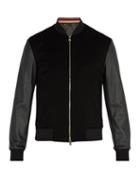 Matchesfashion.com Paul Smith - Leather Sleeved Cashmere Bomber Jacket - Mens - Black