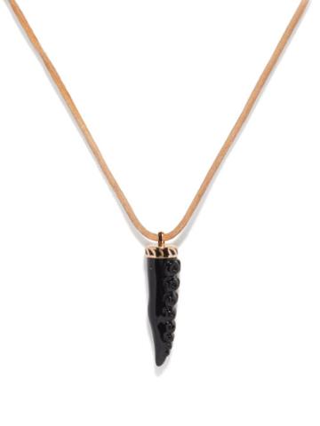 Dezso - Tentacle Onyx, Leather & 18kt Rose-gold Necklace - Womens - Black