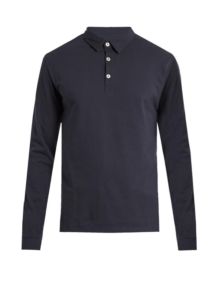 Hamilton And Hare Long-sleeved Cotton Polo Shirt