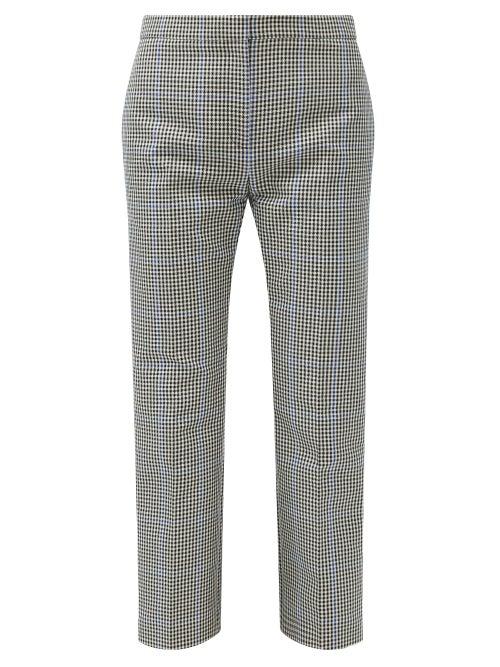 Matchesfashion.com Alexander Mcqueen - Prince Of Wales-check Cropped Trousers - Womens - Grey Multi