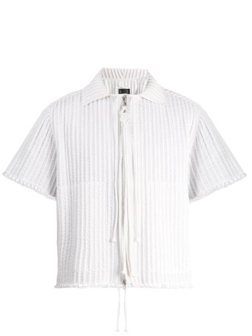 Matchesfashion.com Craig Green - Piped Zip Through Cotton Shirt - Mens - White