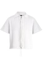 Matchesfashion.com Craig Green - Piped Zip Through Cotton Shirt - Mens - White