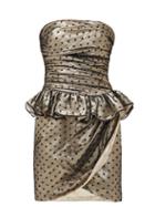 Matchesfashion.com Dundas - Fil-coup Ruffled Silk-blend Mini Dress - Womens - Gold