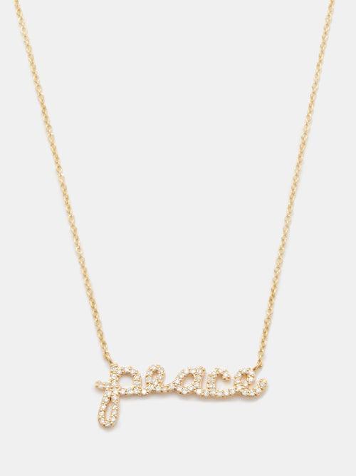 Sydney Evan - Peace Diamond & 14kt Gold Necklace - Womens - Gold
