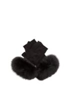 Yves Salomon Fur-trimmed Fingerless Wool-blend Gloves