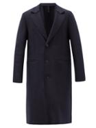 Matchesfashion.com Harris Wharf London - Pressed-wool Single-breasted Overcoat - Mens - Navy