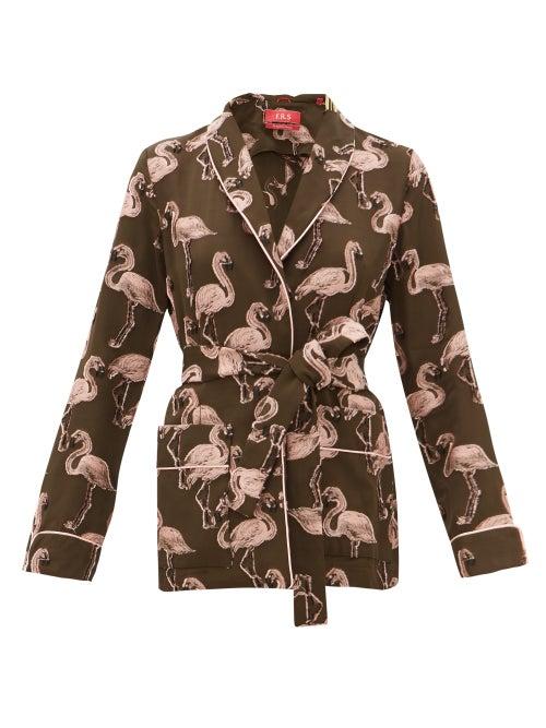 Matchesfashion.com F.r.s - For Restless Sleepers - Armonia Flamingo Fil-coup Belted Jacket - Womens - Pink Multi