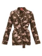 Matchesfashion.com F.r.s - For Restless Sleepers - Armonia Flamingo Fil-coup Belted Jacket - Womens - Pink Multi