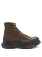 Alexander Mcqueen - Tread Slick Chunky-sole Canvas High-top Trainers - Mens - Khaki Multi