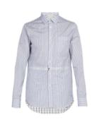 Matchesfashion.com Alexander Mcqueen - Zip Detail Striped Shirt - Mens - Blue