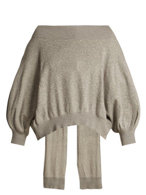 Matchesfashion.com Palmer//harding - Open Back Cotton Sweater - Womens - Grey