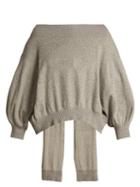 Matchesfashion.com Palmer//harding - Open Back Cotton Sweater - Womens - Grey