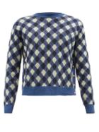 Wales Bonner - Williams Argyle Merino Wool-blend Sweater - Mens - Blue