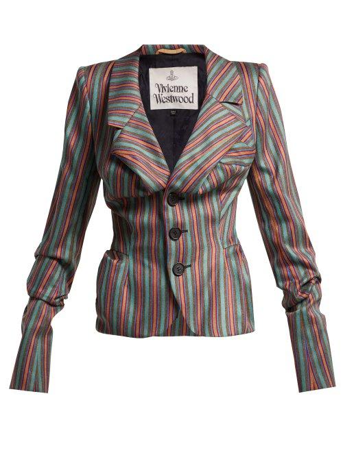 Matchesfashion.com Vivienne Westwood - Striped Sateen Jacket - Womens - Multi