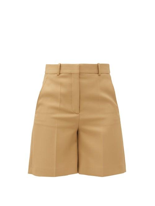 Matchesfashion.com Stella Mccartney - Amber High-rise Twill Shorts - Womens - Camel