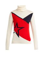 Matchesfashion.com Perfect Moment - Super Day Chevron Intarsia Wool Sweater - Womens - White Multi