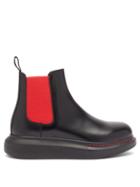 Matchesfashion.com Alexander Mcqueen - Exaggerated-sole Leather Chelsea Boots - Womens - Black